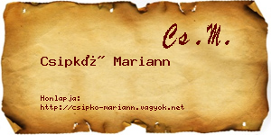 Csipkó Mariann névjegykártya