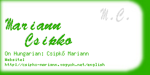 mariann csipko business card